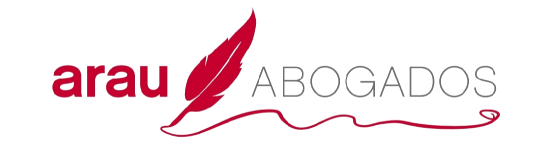 Un logotipo para arau abogados con una pluma roja.
