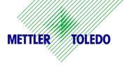 El logotipo de Mettler Toledo es un diseño de rayas verdes y azules.