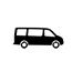 Eine schwarzweiße Silhouette eines Lieferwagens auf weißem Hintergrund.