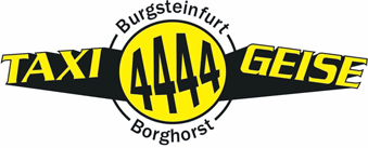 Ein gelb-schwarzes Logo für ein Taxiunternehmen