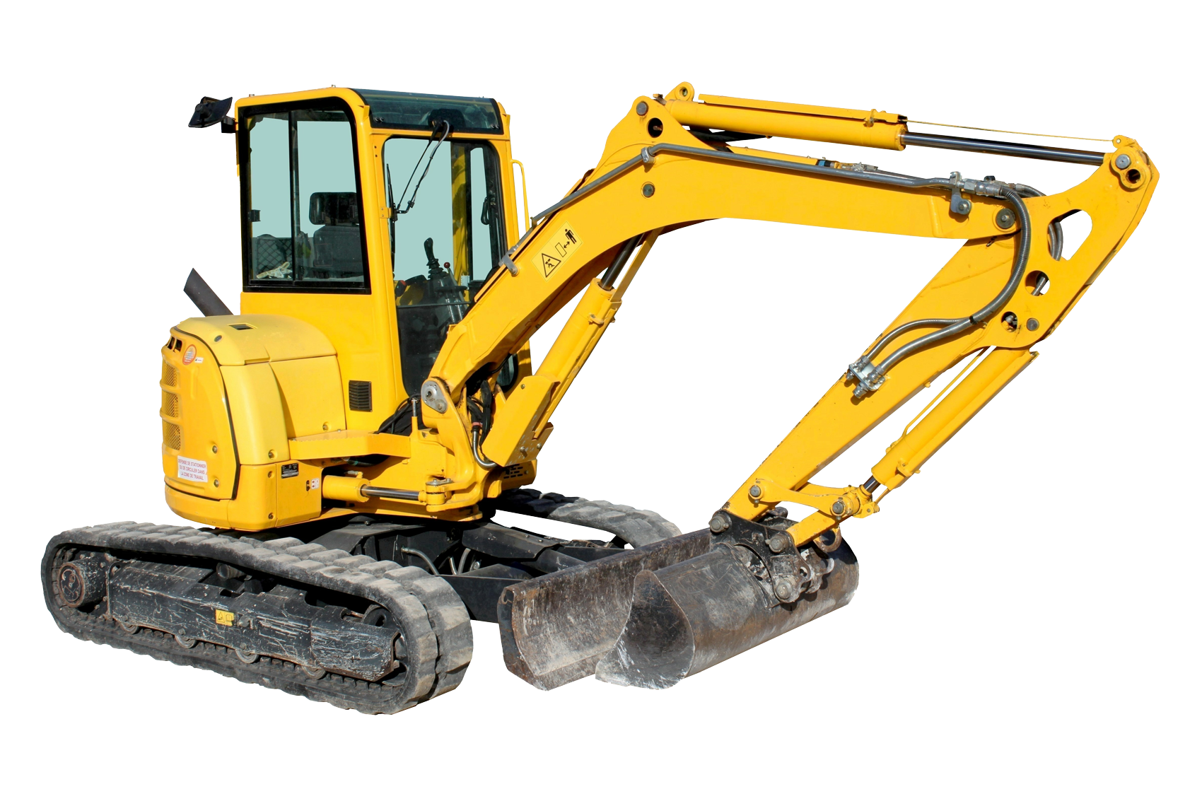 Engin de chantier jaune sur des chenilles