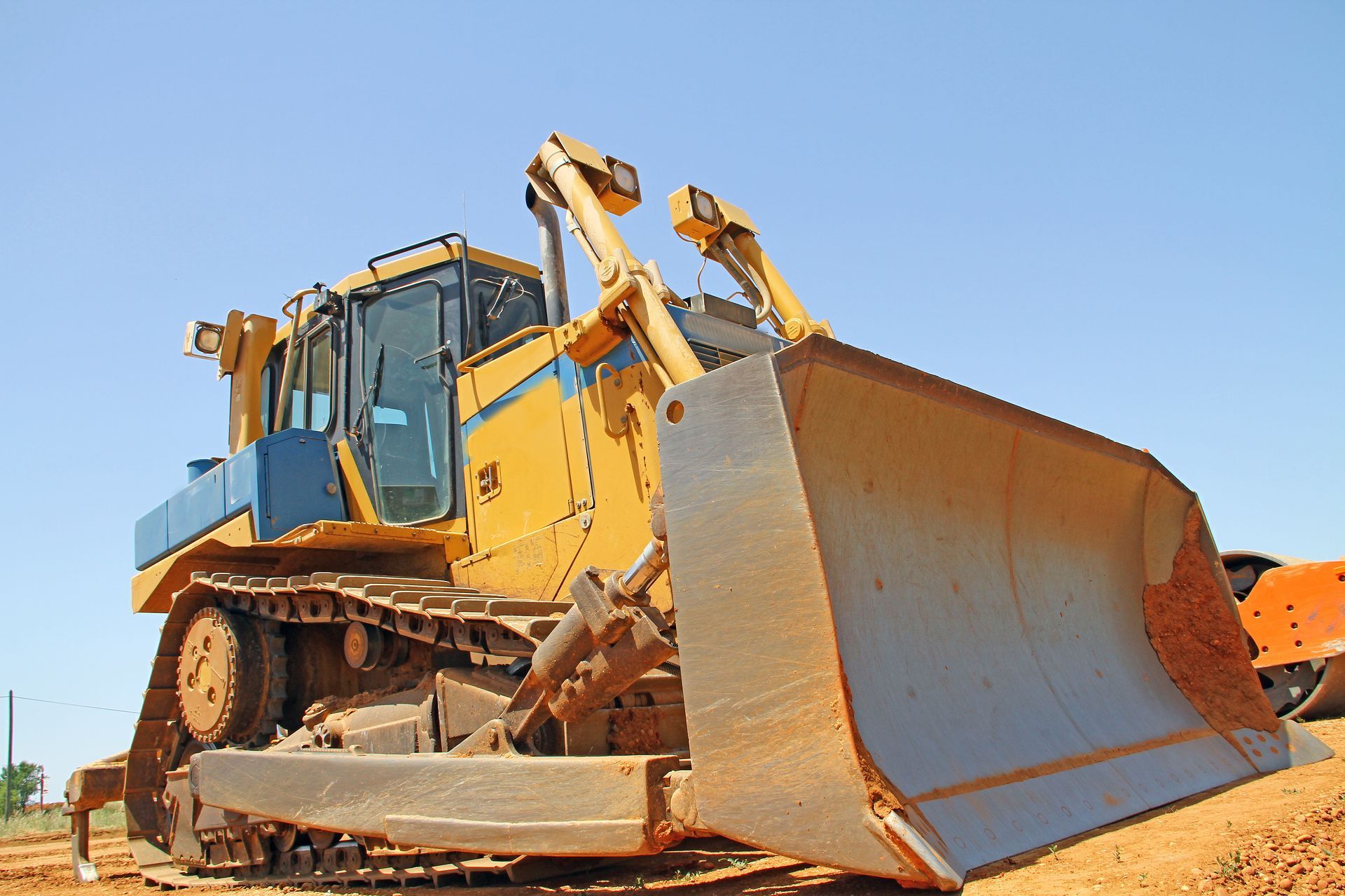 Engin de chantier en gros plan