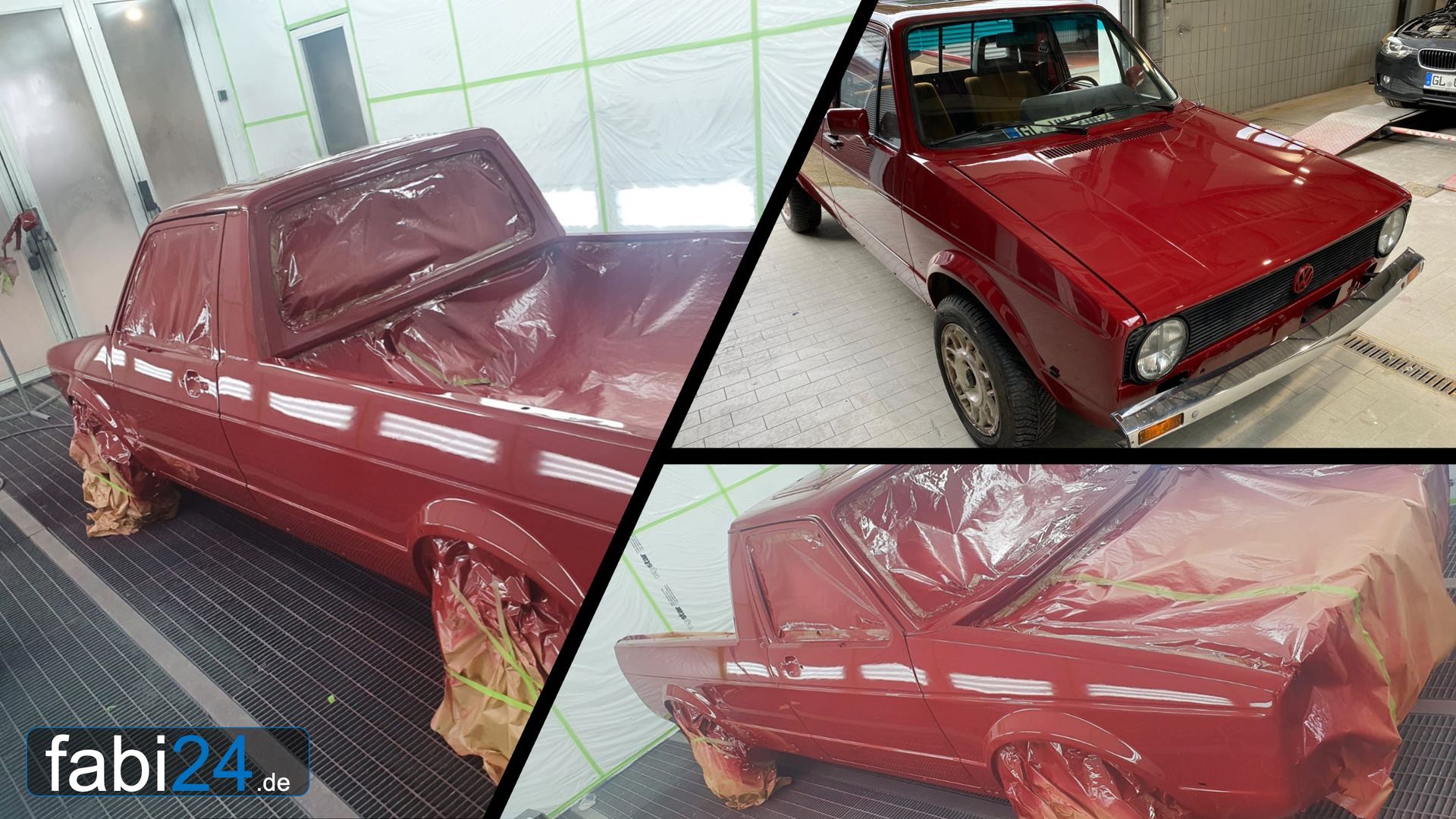 Auto wird blau lackiert