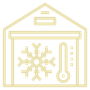 ein Gebäude mit einer Schneeflocke und einem Thermometer darauf  - Gardinen Breuß aus Elmshorn