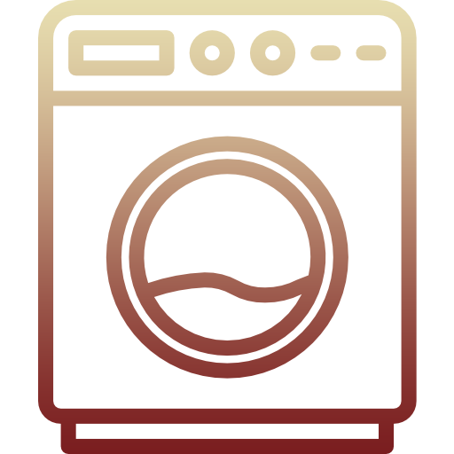 ein Symbol einer Waschmaschine auf weißem Hintergrund - Gardinen Breuß aus Elmshorn