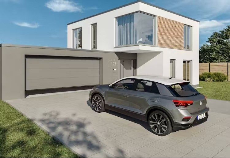 Un coche moderno de color gris 