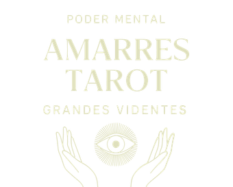 El texto dice "Poder Mental Amarres Tarot Grandes Videntes" sobre manos sosteniendo un símbolo de ojo.