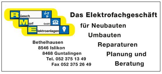 Logo | Elektriker, Elektroinstallation, Elektroplanung | Rüesch + Morf | Frauenfeld
