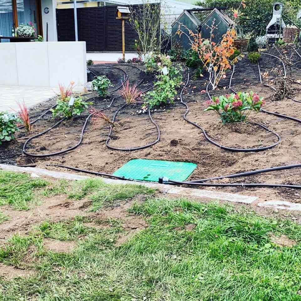 Garten, der von Uwe Schuler bewässert wird