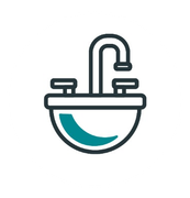 Un icono de un lavabo con un grifo adjunto.
