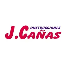 Un logotipo rojo y blanco para J. Canas sobre un fondo blanco.