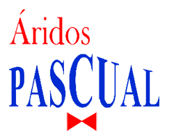Un logotipo para Aridos Pascual con una pajarita roja.