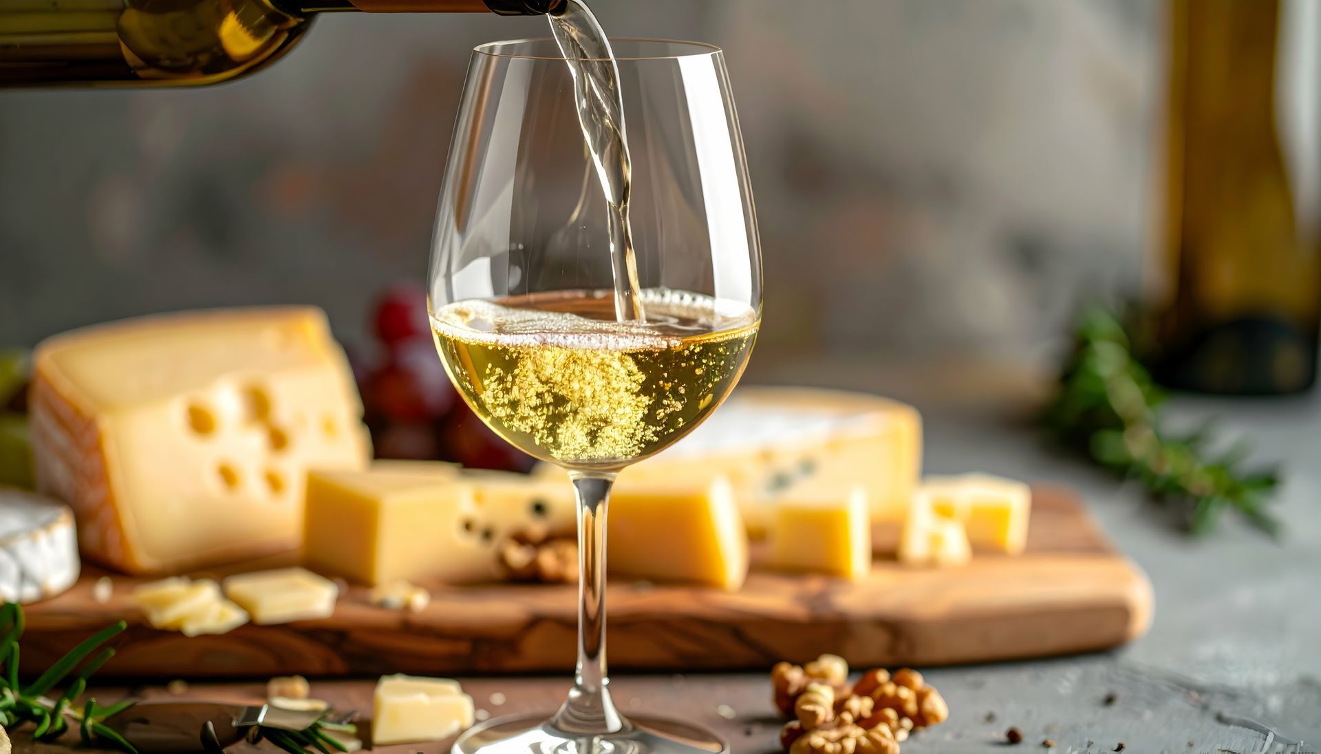 Plateau de fromage et vin blanc