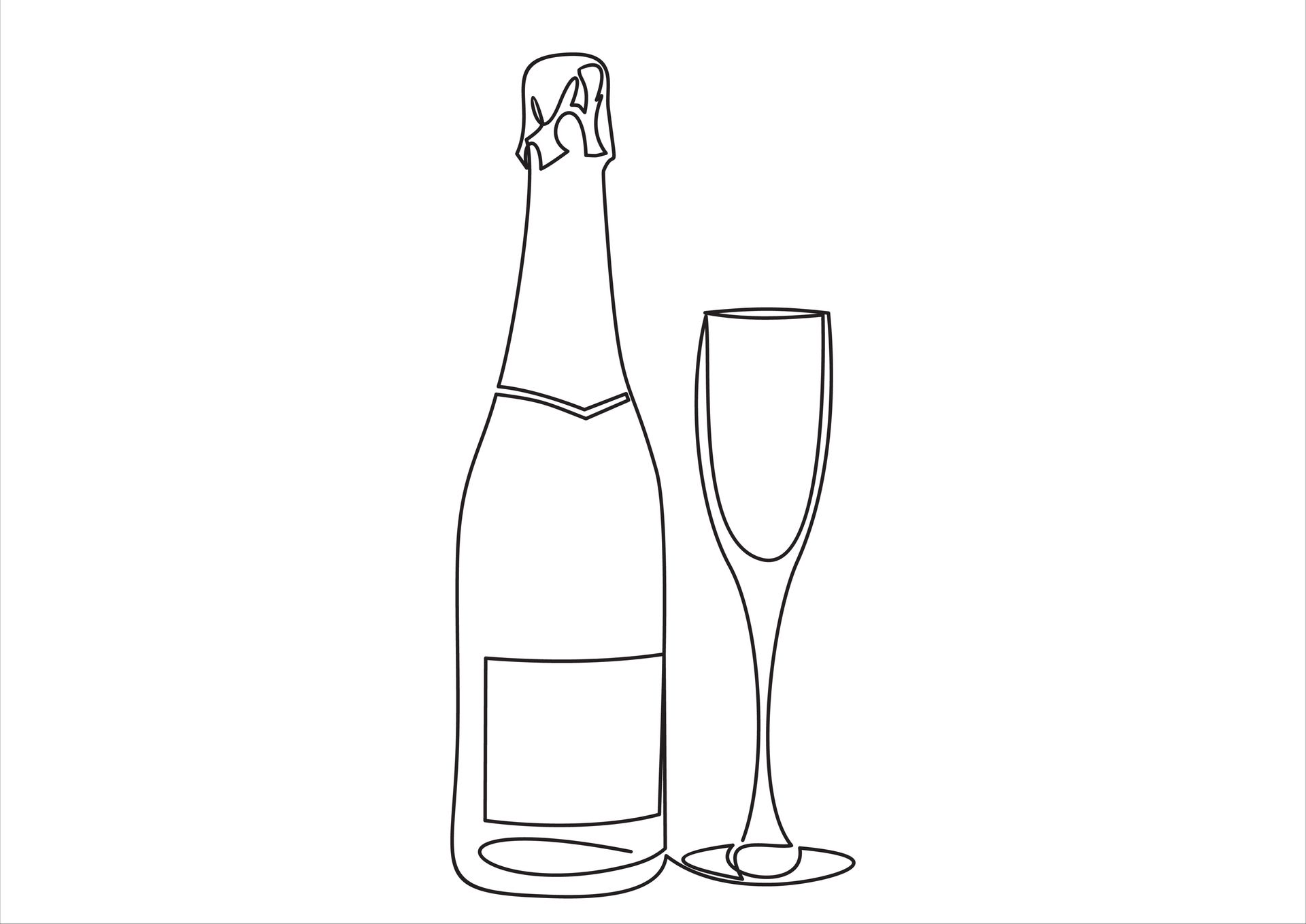 Bouteille de Vouvray mousseux et verre