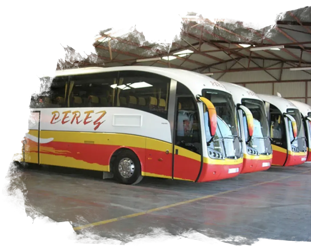Tres autobuses Berez están estacionados uno al lado del otro.