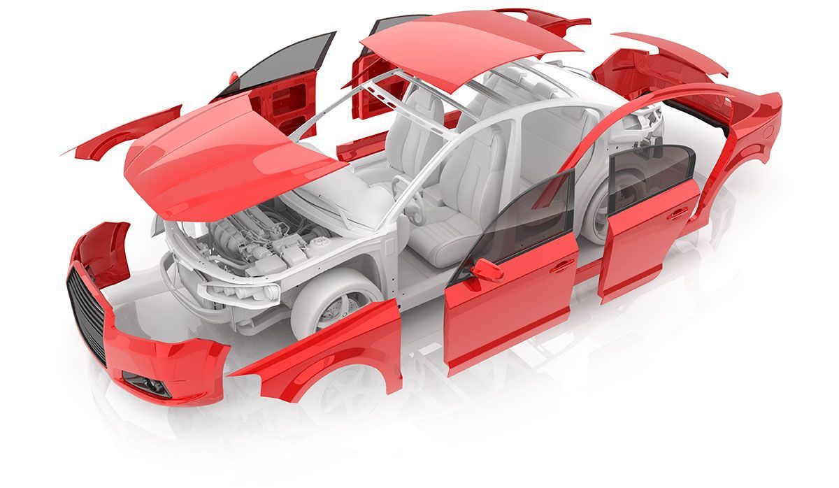 Différents éléments de carrosseries détaillés