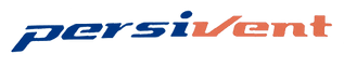 Logotipo con la palabra “persivent” en azul y naranja.