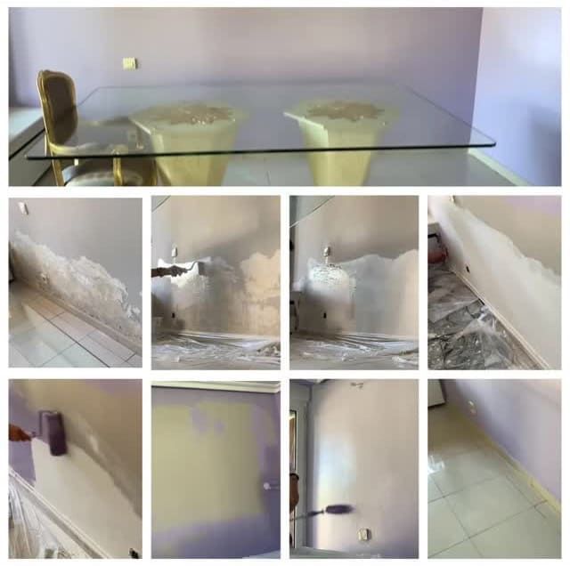 Un baño con inodoro, lavabo, espejo y ducha.