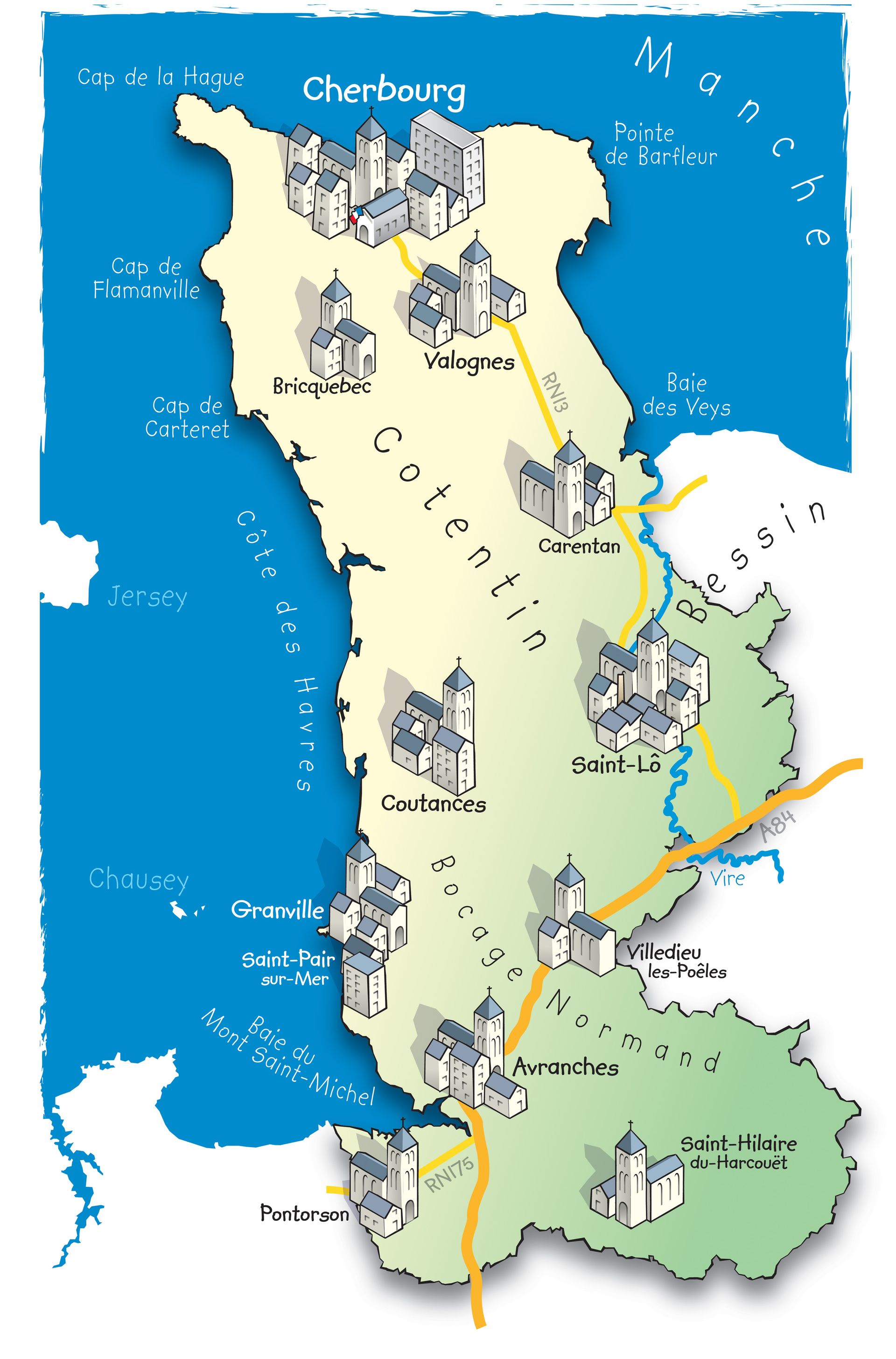 Une carte de la Manche