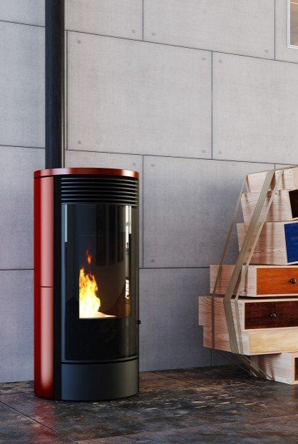 Poêle à granulés rondalis céramique rouge