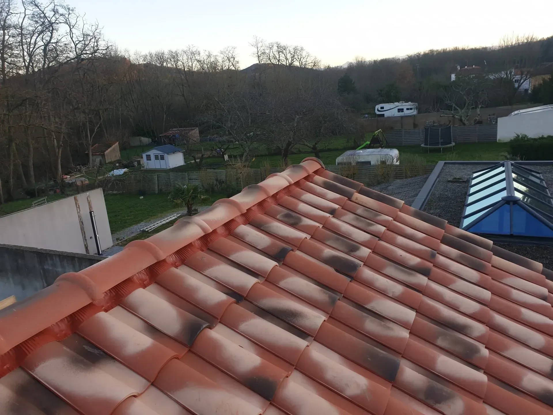 Vue depuis une toiture toute neuve