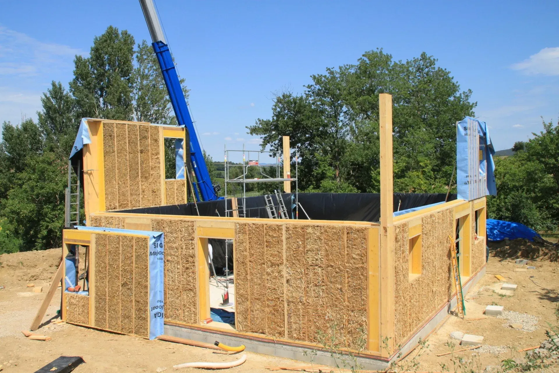 Maison structure bois en construction