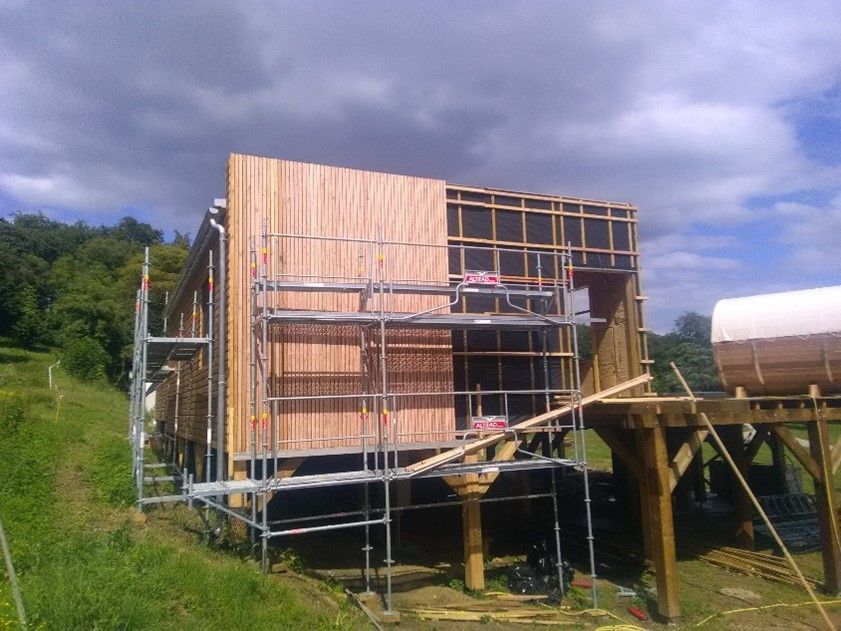 Maison individuelle à ossature bois en construction