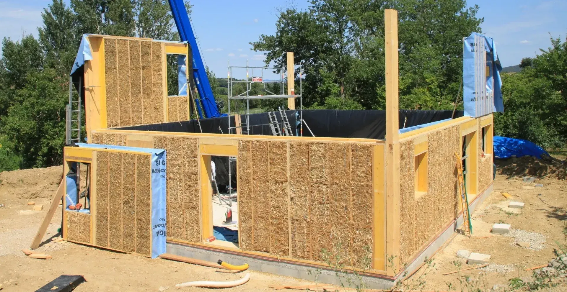 Maison àossature bois en construction