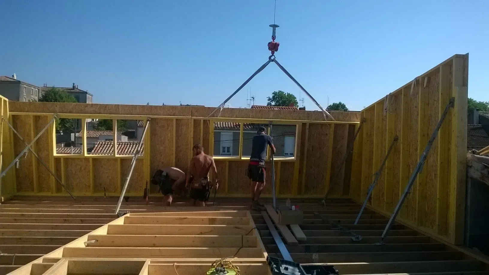 Surélévation en ossature bois d'une maison