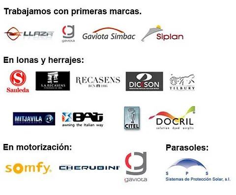 Una lista de logotipos españoles sobre un fondo blanco.