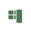 Un icono verde de una ventana sobre un fondo blanco.