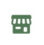 Un icono verde de una tienda sobre un fondo blanco.