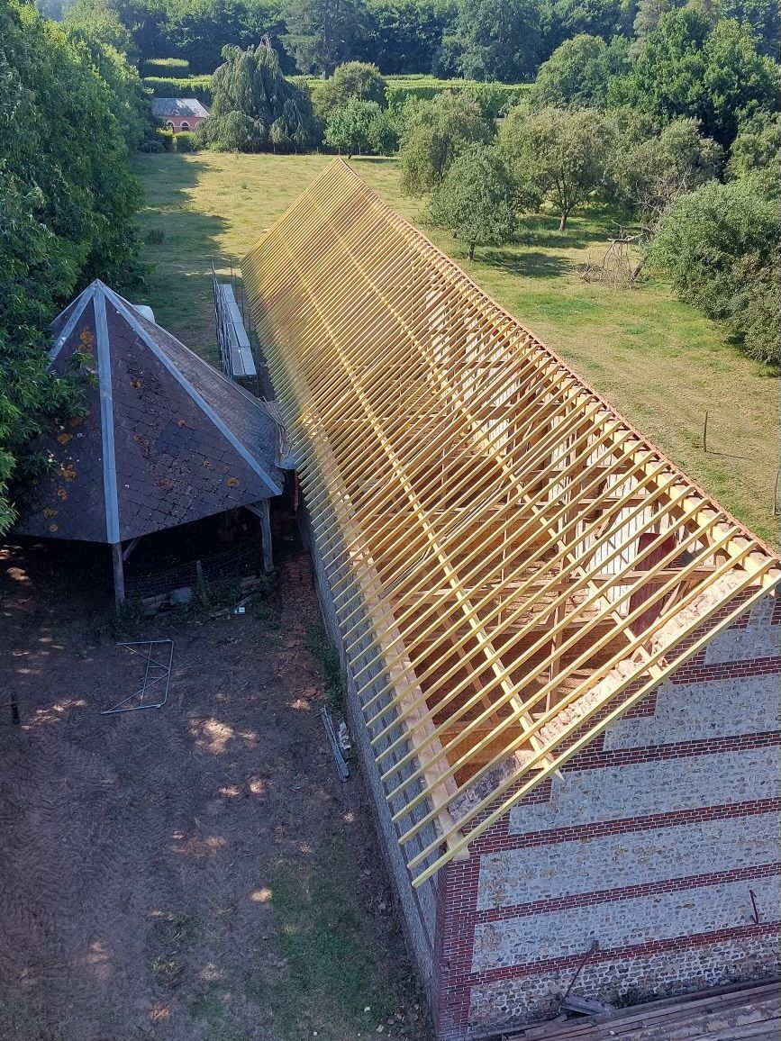 Création d'une charpente pour une grange