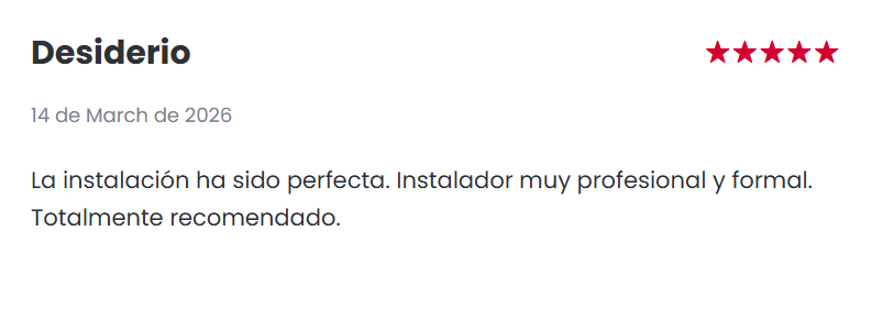 texto de una reseña positiva con 5 estrellas
