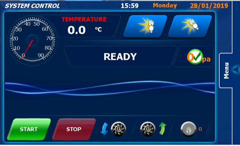 Ein Bildschirm mit der Meldung „Systemüberwachung beim Lackieren – Automatischer Start nach Abschluss des Lackiervorgangs“