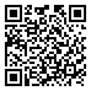 Ein schwarzweißer QR-Code auf weißem Hintergrund.