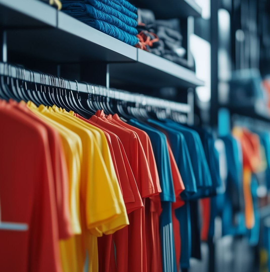 T-shirts en rayon dans une boutique