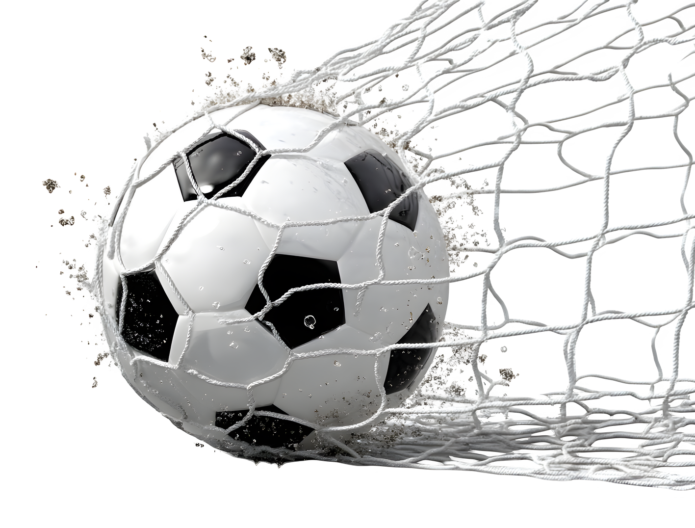 Un ballon déforme le filet au fond du but