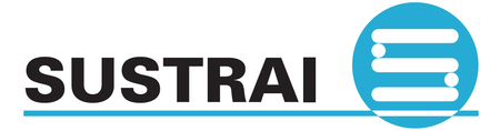Un logotipo azul y blanco para una empresa llamada sustrai