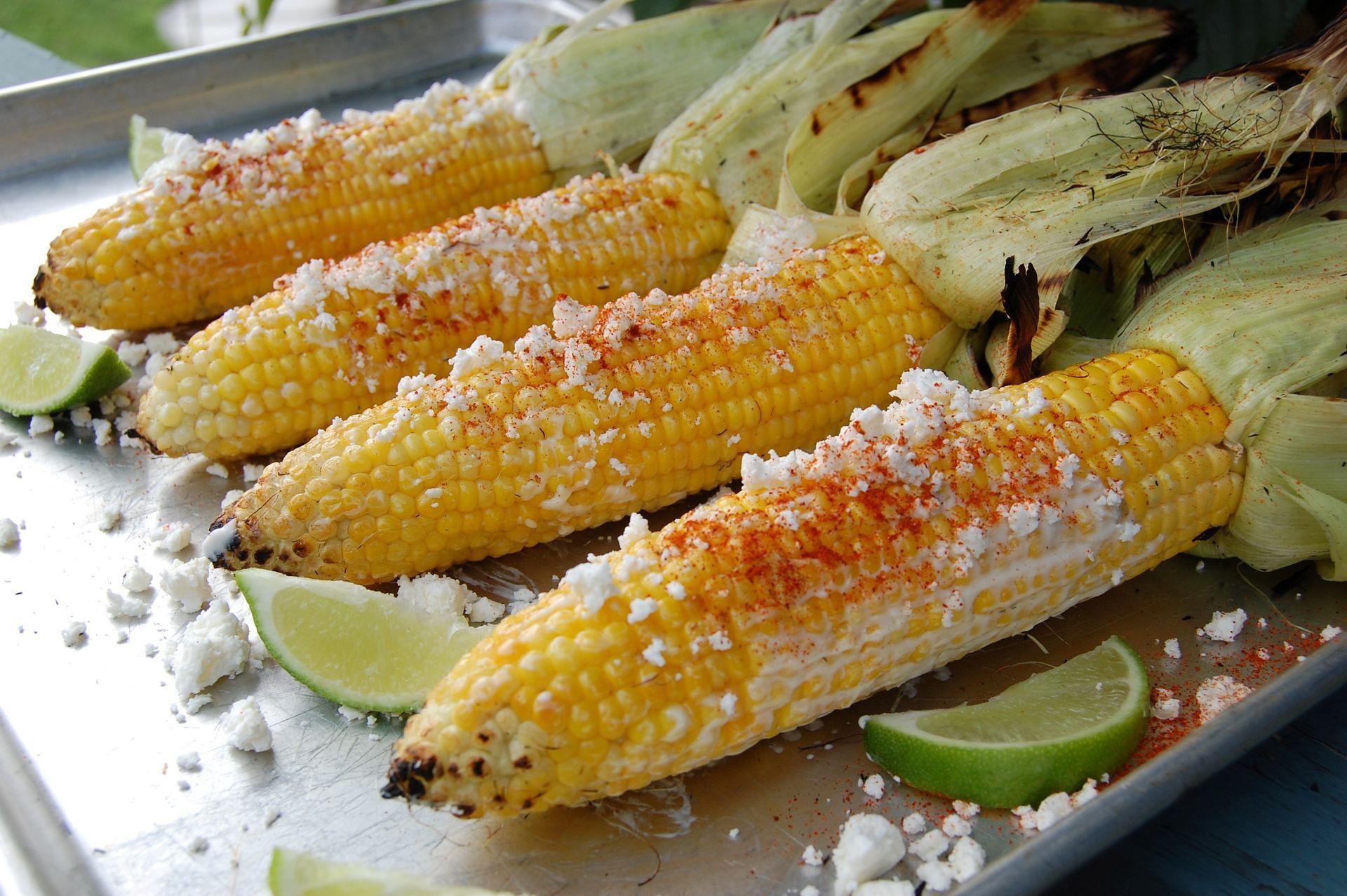 Elotes asados.