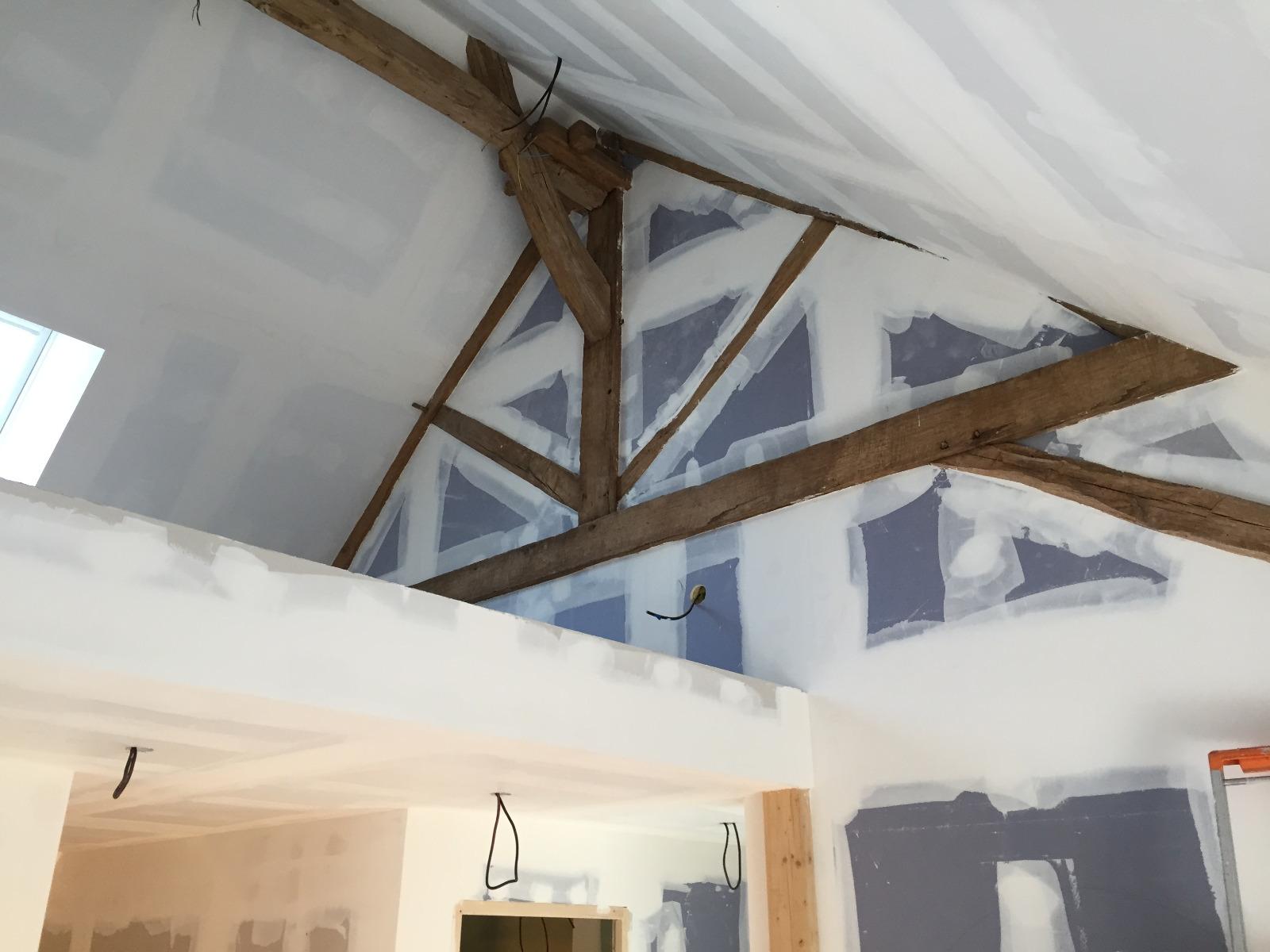 Pose de plaques de plâtre