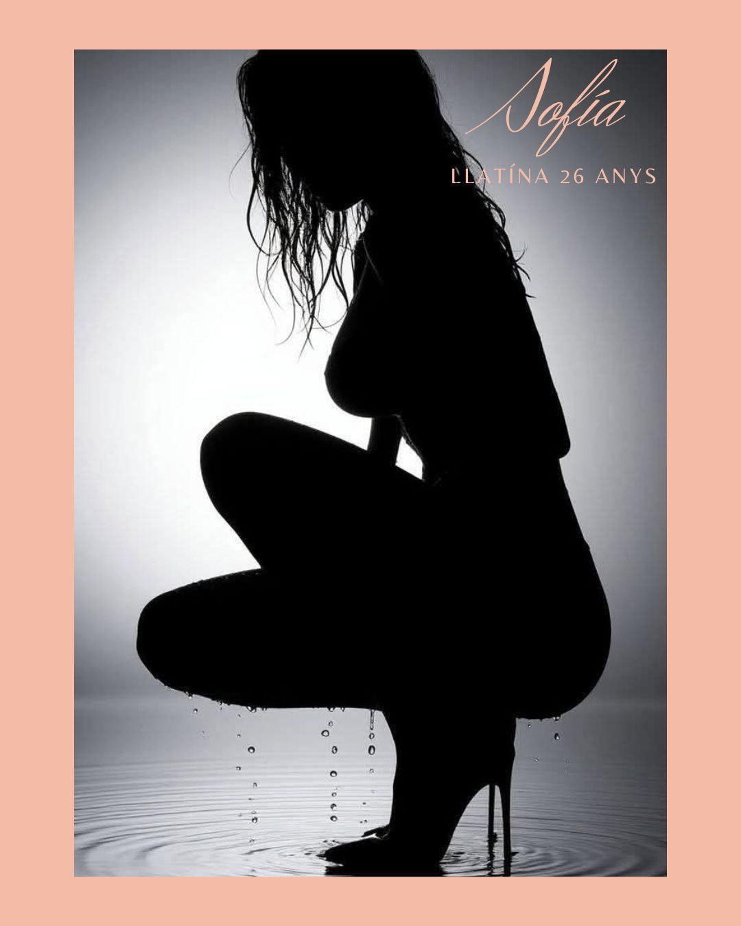 Silueta de una mujer con tacones altos. El nombre 