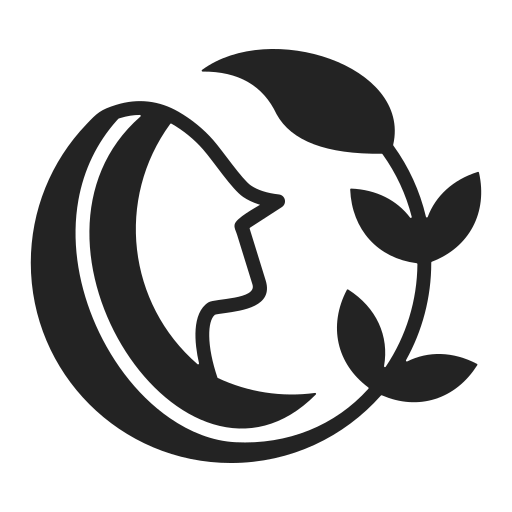 Icon Frauengesicht umgeben von Blättern