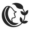 Icon Frauengesicht umgeben von Blättern