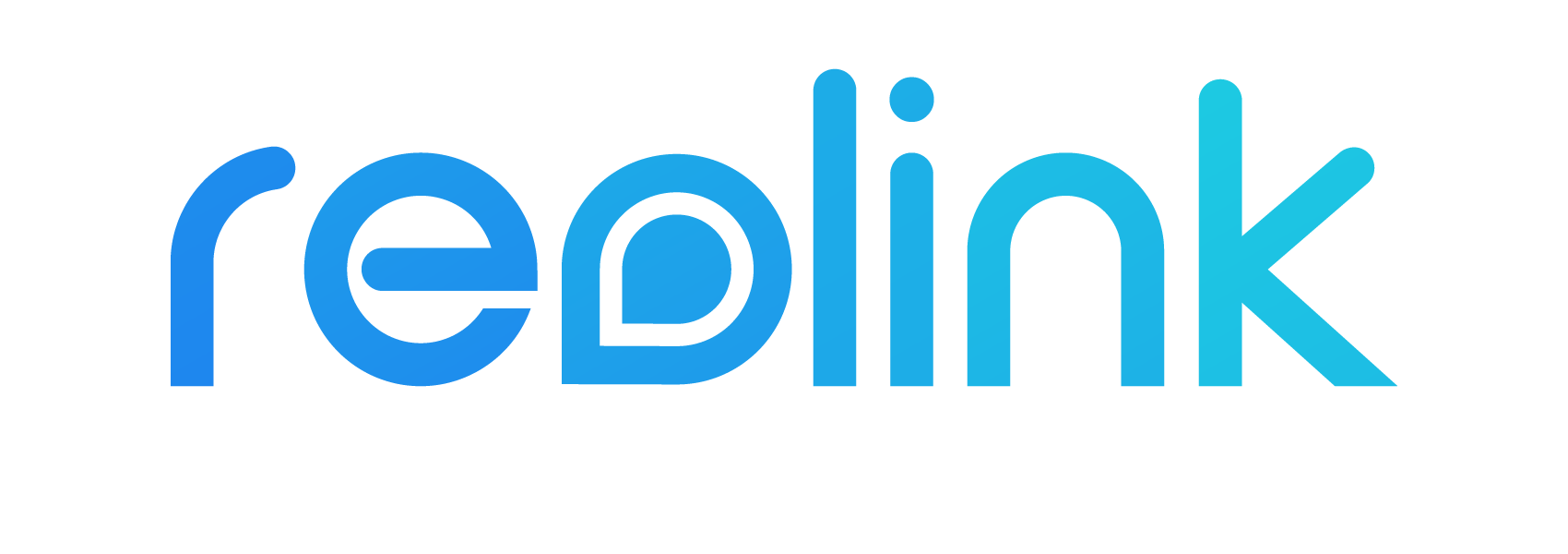 El logotipo de Reolink es azul y blanco sobre un fondo blanco.