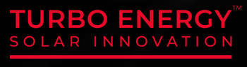 El logotipo de Turbo Energy Solar Innovation es rojo y negro.