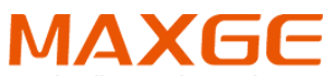 La palabra maxge está escrita en naranja sobre un fondo blanco.