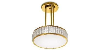 Plafonnier existe en finitions chrome, poli vif or, vernis or, nickel