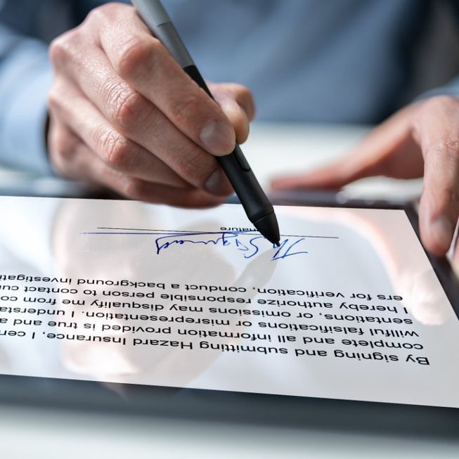 Una persona està escrivint en un tros de paper que diu 7 signat