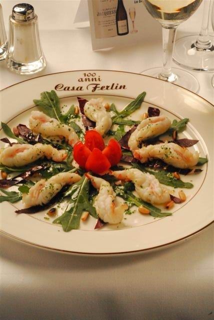 Scampi su rucola - Ristorante Casa Ferlin -. Zürich
